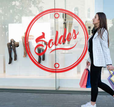 Sticker vitrine soldes rond - TenStickers