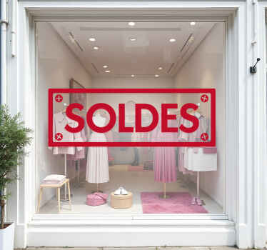 Sticker vitrine soldes avec cadre - TenStickers