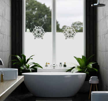 Mandala design window sticker for bathroom - TenStickers