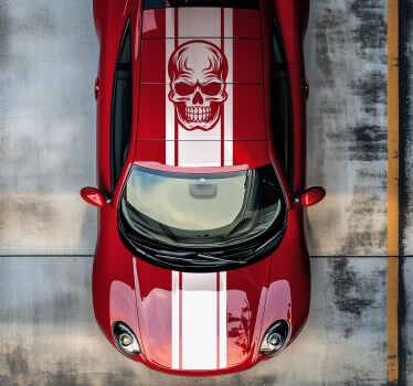 Autocollant voiture rayures avec tête de mort - TenStickers