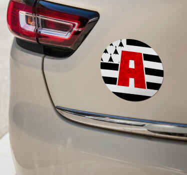 Sticker voiture apprenti avec drapeau breton - TenStickers