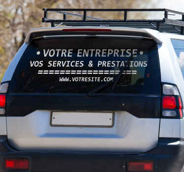 Sticker voiture personnalisé texte professionnel - TenStickers