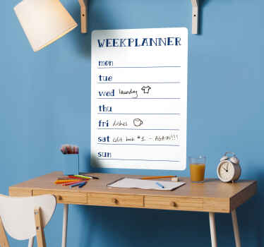 weekplanner whiteboard sticker - TenStickers