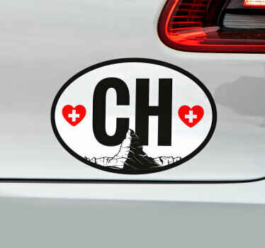 autocollants suisse pour voiture ch décoré - TenStickers