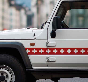 Autoaufkleber schweizer flagge grenze - TenStickers