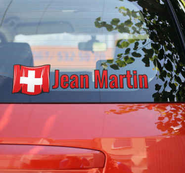 Autoaufkleber geschwenkte schweizer flagge - TenStickers