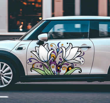 Autoaufkleber bunte tulpen - TenStickers