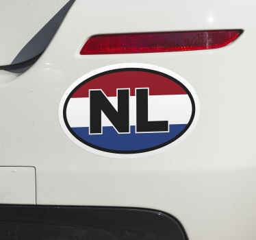 Vlag van nederland in ovale vorm autosticker - TenStickers