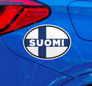 Suomen siniristilippu autotarra - Tenstickers