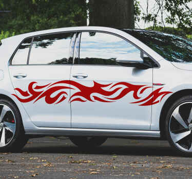 Graphic tribal flame car decal - TenStickers