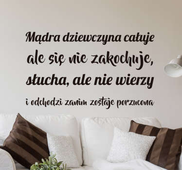 Naklejka cytat Marilyn Monroe Mądra dziewczyna - TenStickers