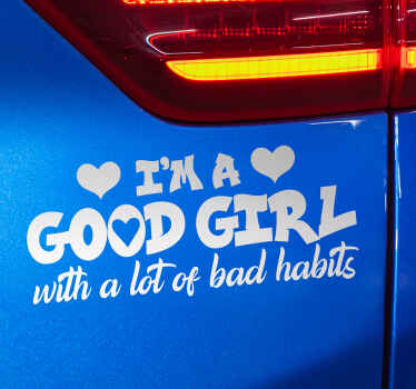 Jeg er en god pige klistermærke til bil - TenStickers
