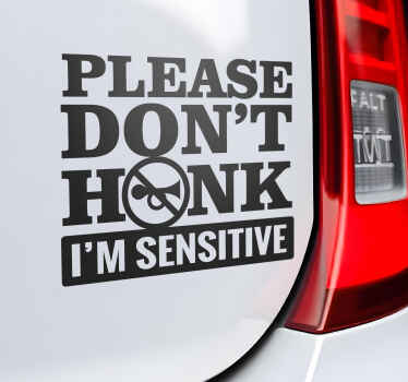 Please don't honk car decal - TenStickers