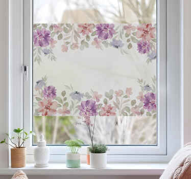 Sticker vitre composition florale - TenStickers