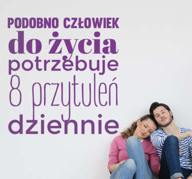 Naklejka 8 przytuleń dziennie - TenStickers