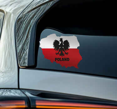Naklejka na samochód flaga mapy orła porlskiego - TenStickers