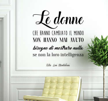 Adesivo murale soggiorno citazione Rita Levi Montalcini - TenStickers