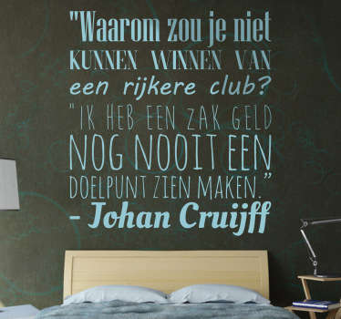 Sticker Johan Cruijff winnen van een zak geld - TenStickers