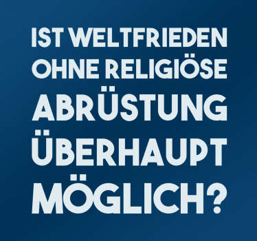 Wandtattoo Religiöse Abrüstung für Weltfrieden - TenStickers