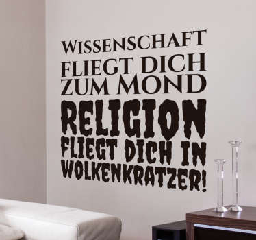 Wandtattoo Wissenschaft Religion - TenStickers