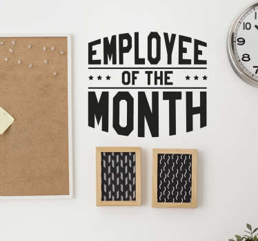Employee of the month office wall text sticker - TenStickers