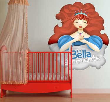 Vinilo infantil bella durmiente texto - TenVinilo