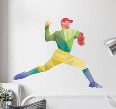 Sticker coloré géométrique  baseball - TenStickers