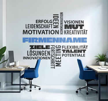 Wandtattoo Büro Workwolke personalisert mit Firmennamen - TenStickers