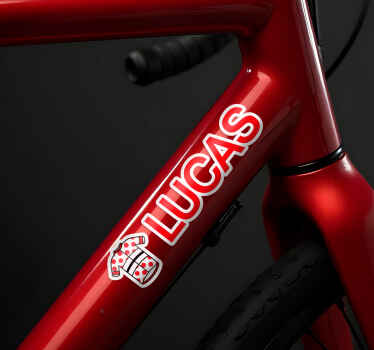 Personalised  red cycling jersey bike sticker - TenStickers