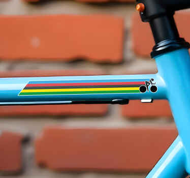 Fahrrad Aufkleber Weltmeister Farben Streifen - TenStickers