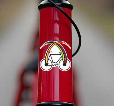 Stripes and bicycle design bike sticker - TenStickers