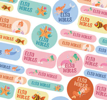 Havfruer skole design tilpasses klistermærke - TenStickers