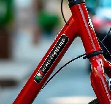 Adesivo per bici bandiera italia personalizzata - TenStickers