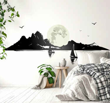 Moonlight landscape wall sticker - TenStickers