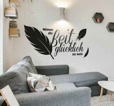 Wandtattoo nimm dir zeit, glücklich zu sein - TenStickers