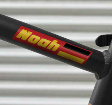 Namensaufkleber Fahrrad mit Flagge bunt - TenStickers