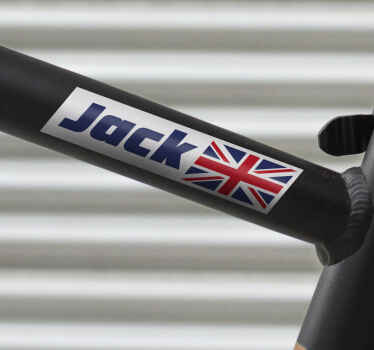 UK flag with name bike name sticker - TenStickers