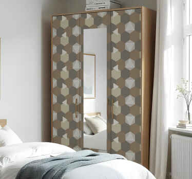 carta adesiva per ante armadio esagoni marroni - TenStickers