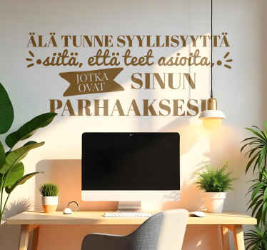 Älä tunne syyllisyyttä motivaatio seinätarra - Tenstickers