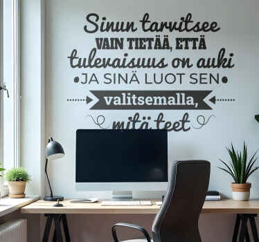 Tulevaisuus on auki motivaatio seinätarra - Tenstickers