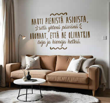nauti pienistä asioista motivaatio seinätarra - Tenstickers
