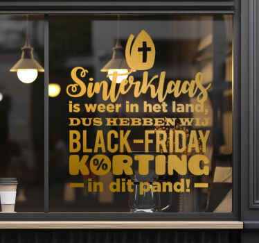 Sint in het land korting in dit pand black friday sticker - TenStickers