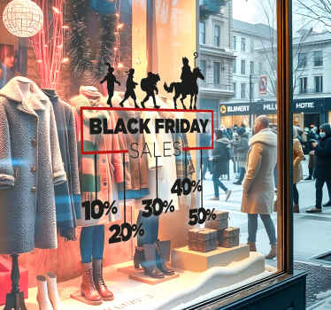 korting pieten black friday sticker - TenStickers