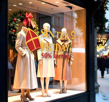 sinter friday korting black friday sticker - TenStickers