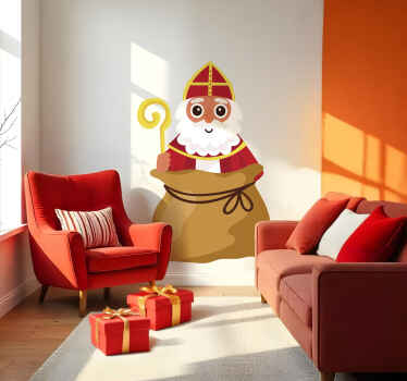 Sint uit zak sinterklaas sticker - TenStickers