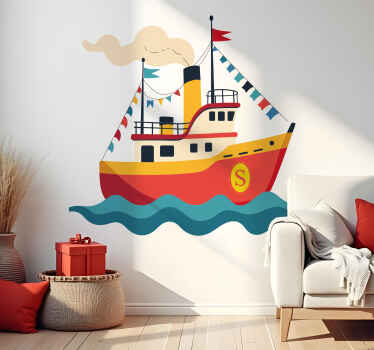 stoomboot sinterklaas sticker - TenStickers
