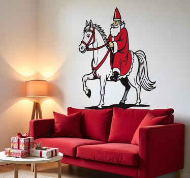 met paard sinterklaas sticker - TenStickers
