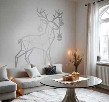 Sticker noël renne géométrique - TenStickers