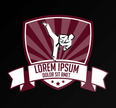 Pegatina personalizable escuela karate - TenVinilo