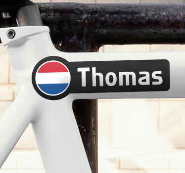Vlag met vette  fiets naamsticker - TenStickers